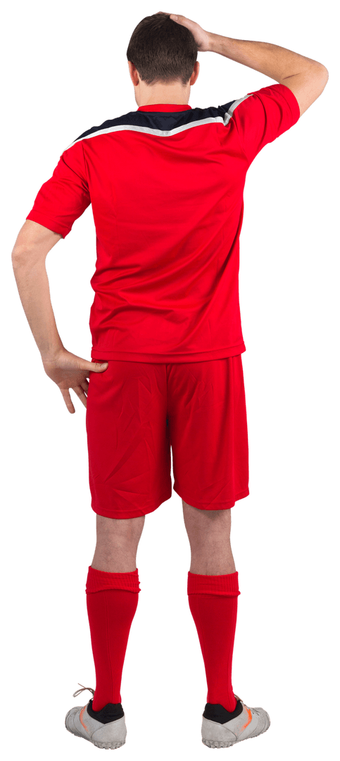 Transparent Disappointed Football Player Scratching Head
