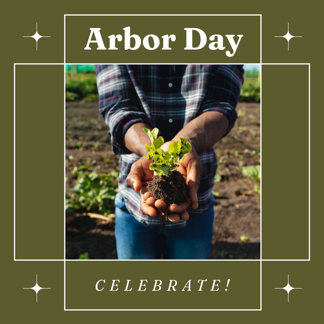 Arbor Day Celebration Man Holding Plant Soil Hands: - Download Free Stock Templates Pikwizard.com