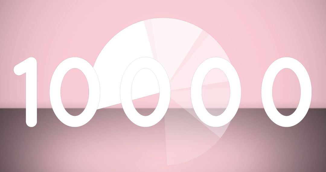 Abstract Numbers 10000 with Pink Pie Chart Background