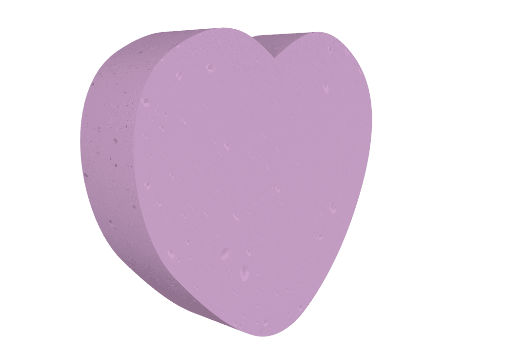 Purple Heart Illustration on Transparent Background for Valentines