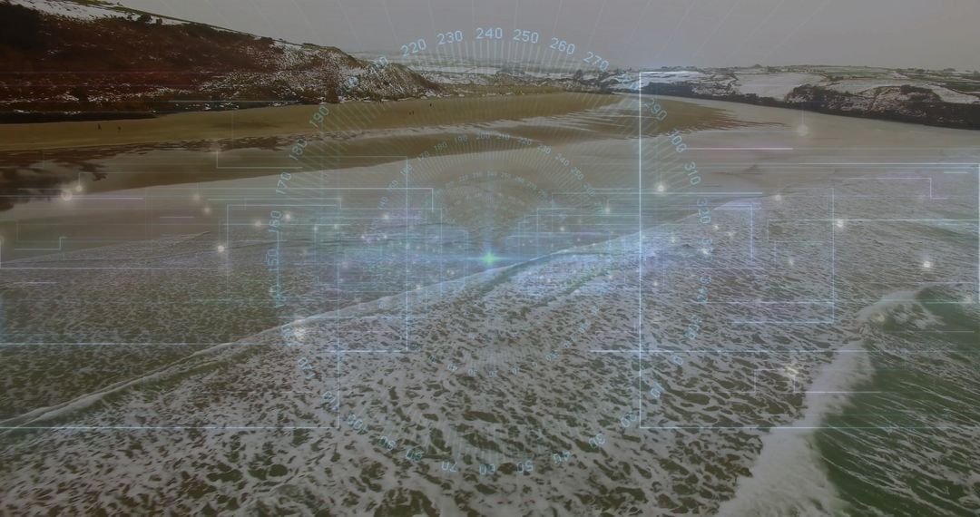 Augmented Reality HUD Scanning Foamy Shoreline