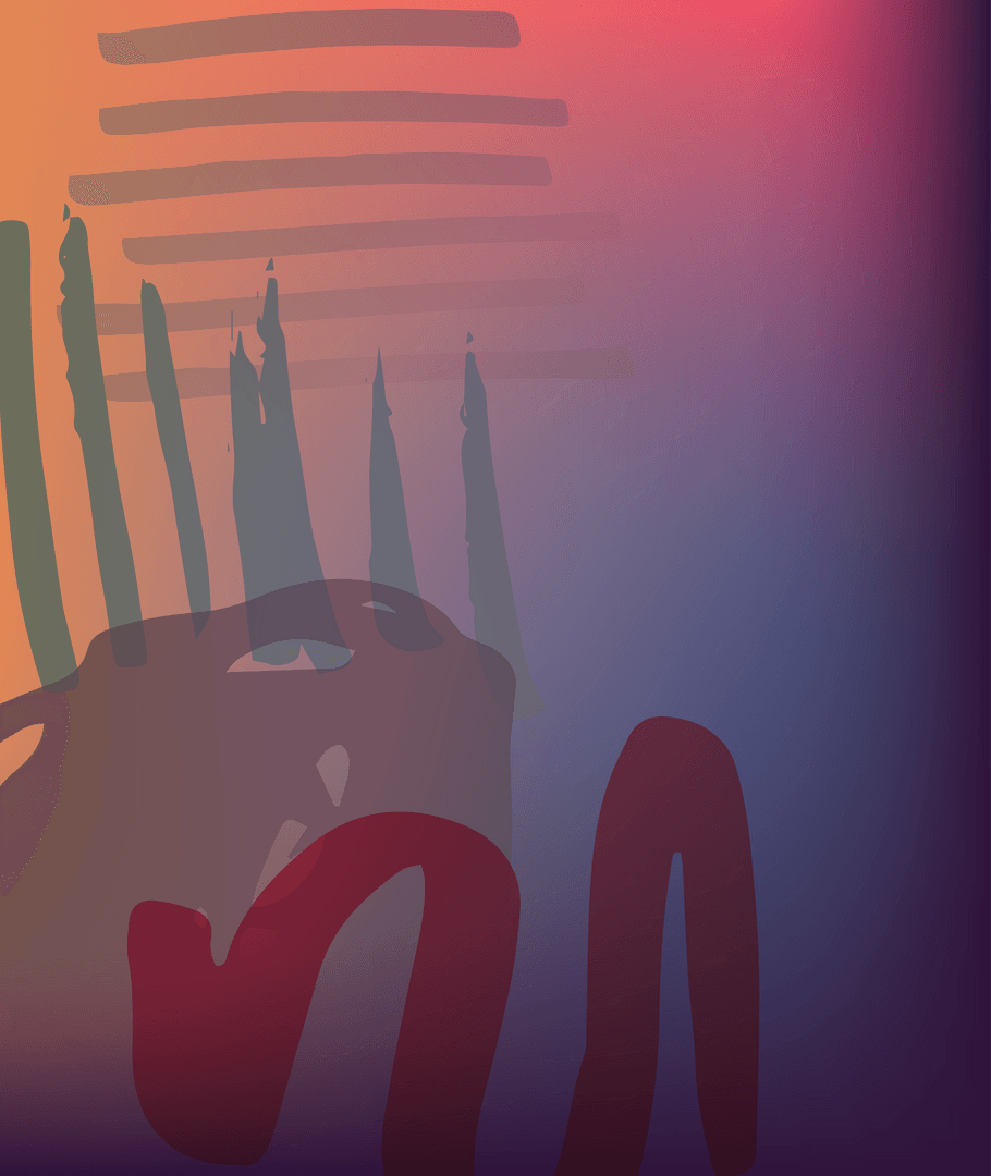 Colorful Abstract Digital Pattern on Transparent Background