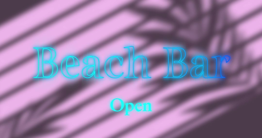 Abstract Tropical Beach Bar Signage with Leaf Shadow