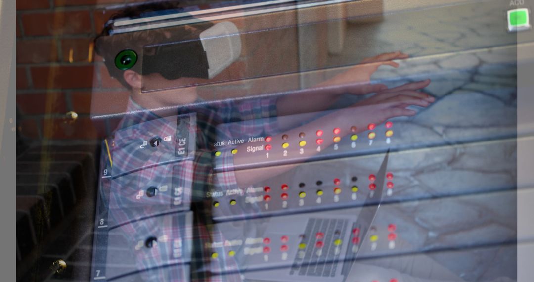 Child Experiencing Virtual Reality Amidst Future Technology Concept