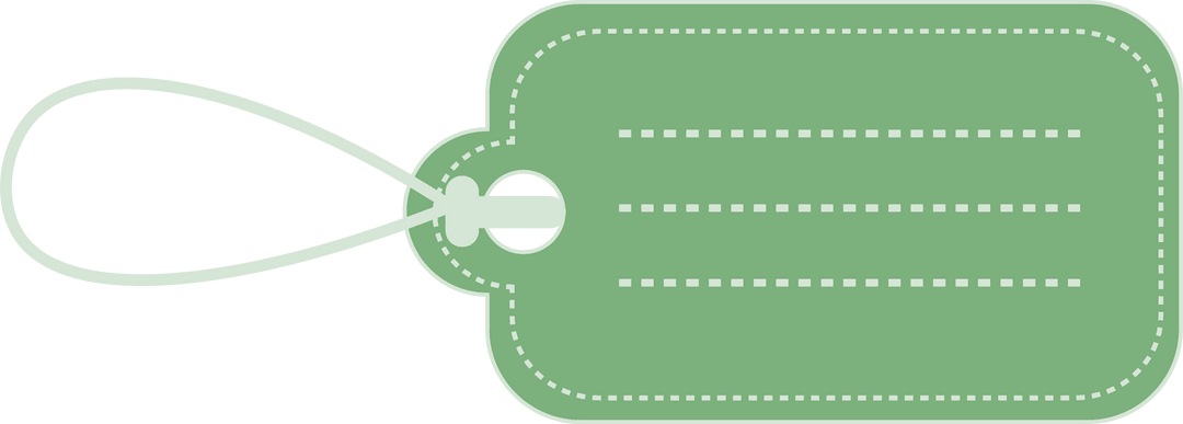 Blank Green Label Illustration on Transparent Background