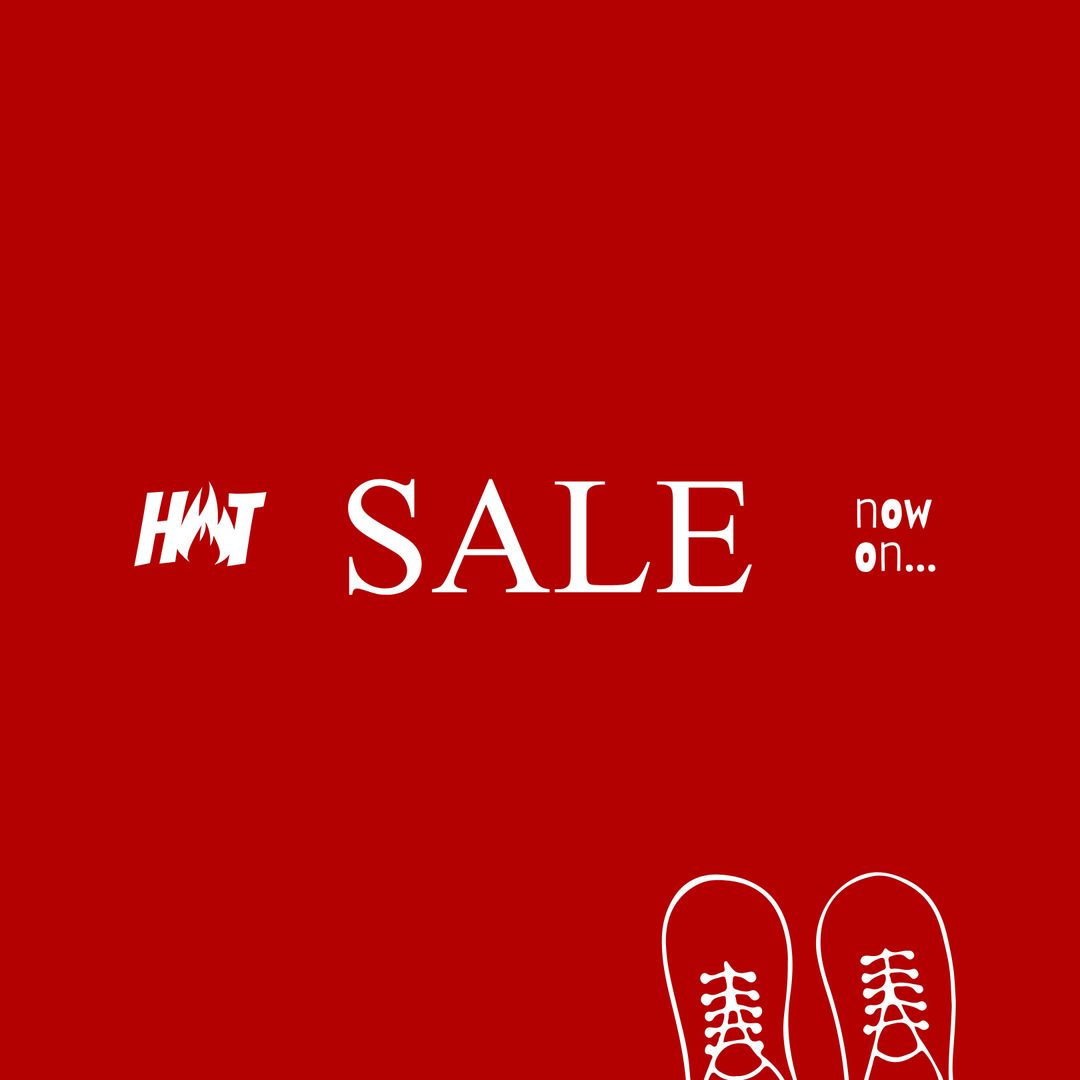 Footwear Sale Announcement with Red Background