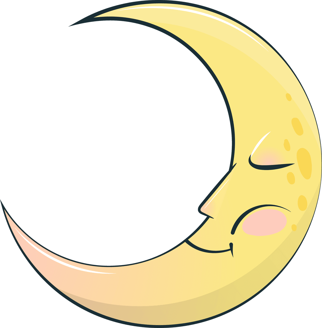 Transparent Dreamy Crescent Moon with Blush Reflection