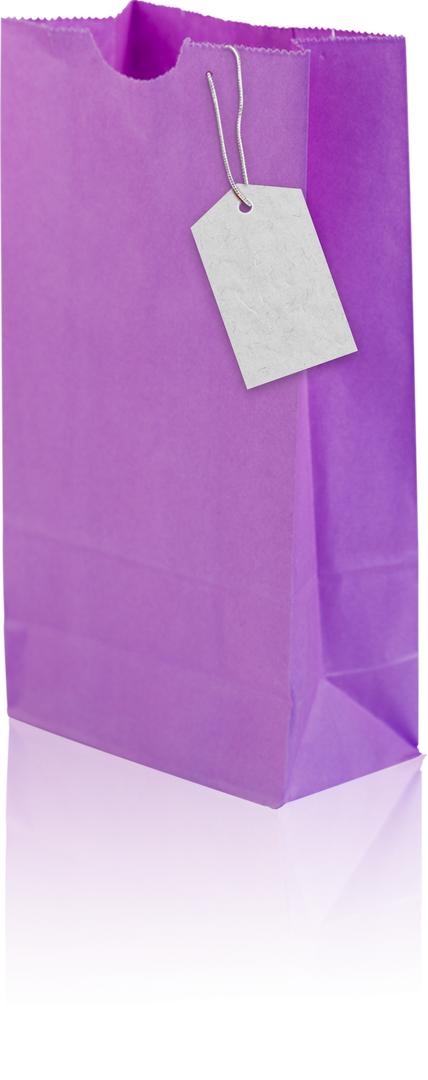 Transparent Purple Shopping Bag with Blank Label Isolated on White Background - Download Free Stock Images Pikwizard.com