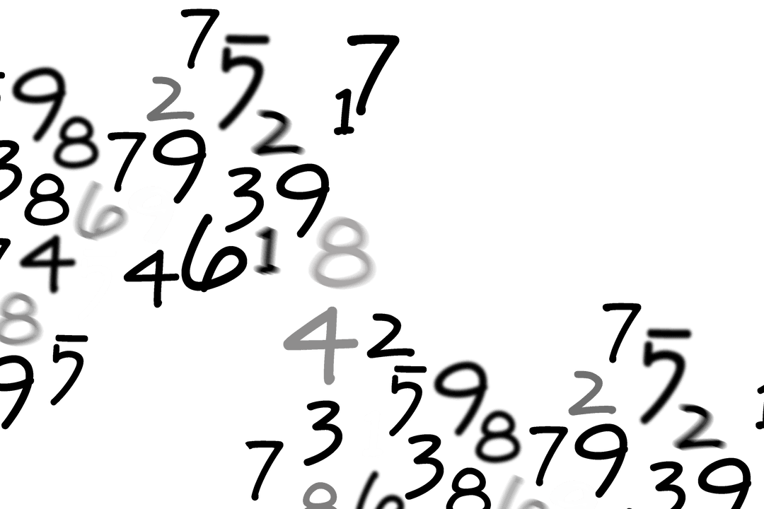 Handwritten Numbers on Transparent Background for Math Education