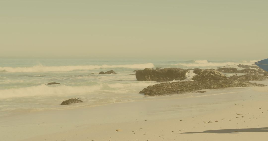 Couple Walking With Surfboards on Tranquil Beach