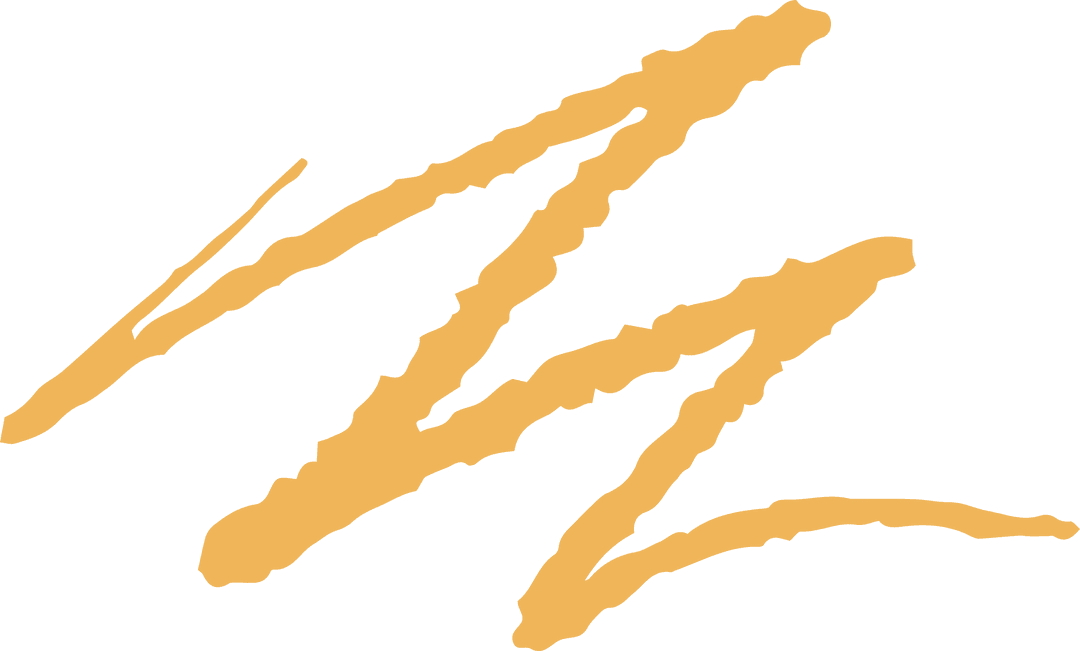 Orange Zigzag Brushstrokes on Transparent Background