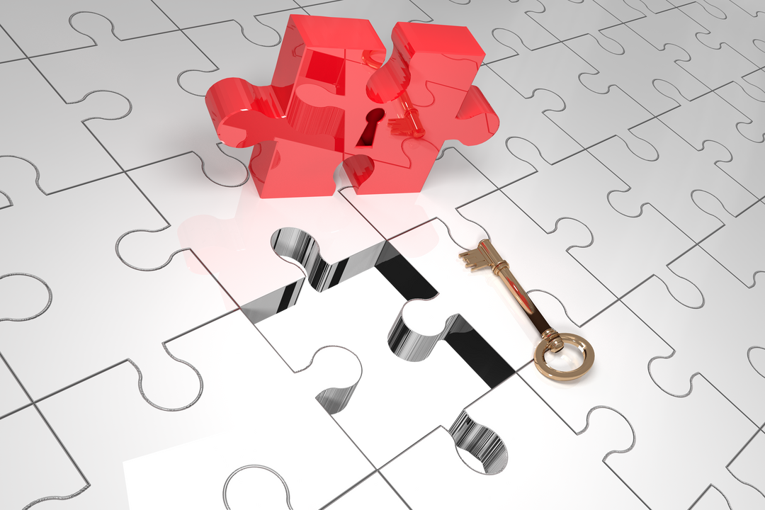 Transparent Red and White Puzzle with Key on Legible Surface - Download Free Stock Images Pikwizard.com