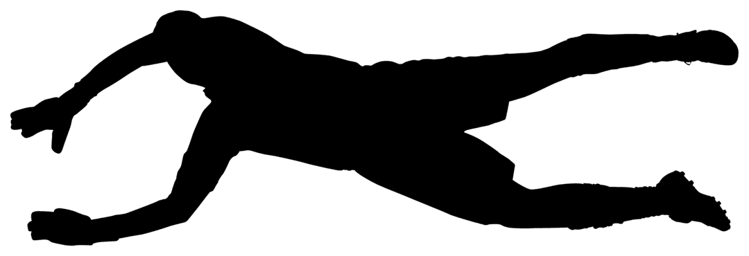 Transparent Silhouette of Rugby Player Diving in Action Pose