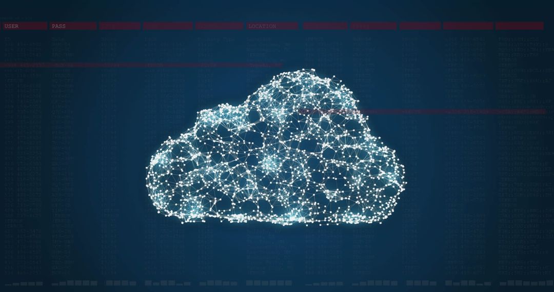 Futuristic Digital Data Cloud with Glowing Connections