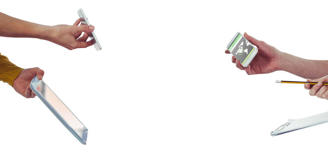 Digital Communication with Devices on Transparent Background