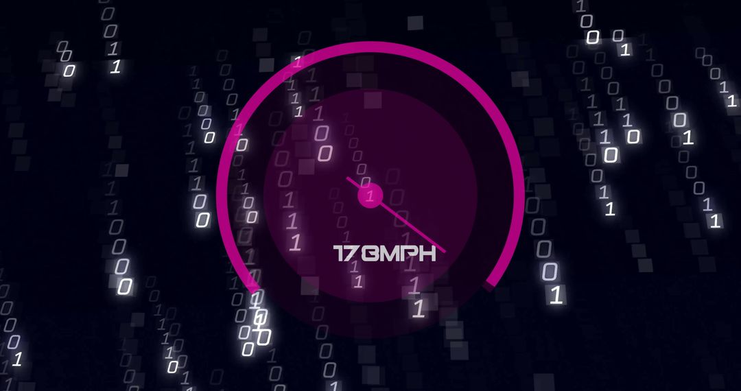 Digital Speedometer with Binary Code Stream - Free Images, Stock Photos and Pictures on Pikwizard.com