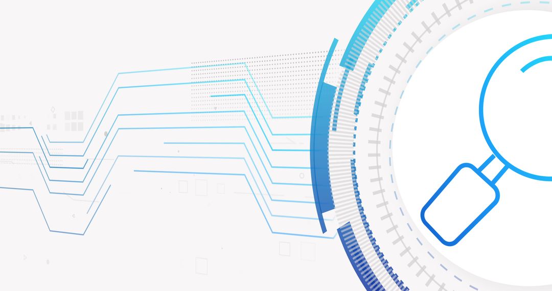 Abstract Digital Network with Magnifying Glass Design