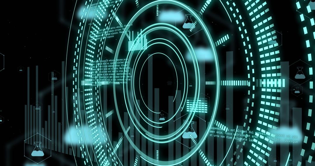 Futuristic Data Processing with Digital Circles and Graphs