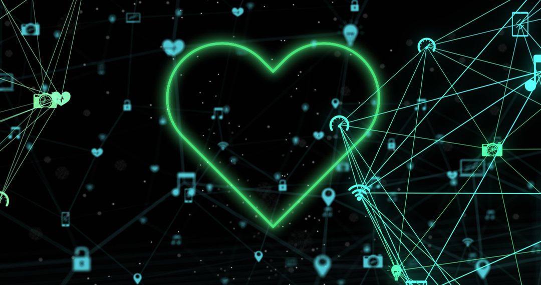 Digital Heart with Data Network Connections
