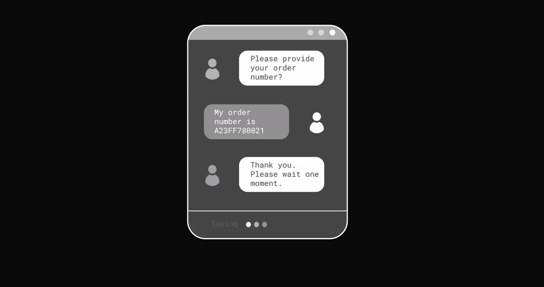 Digital Chat Interface on Dark Background