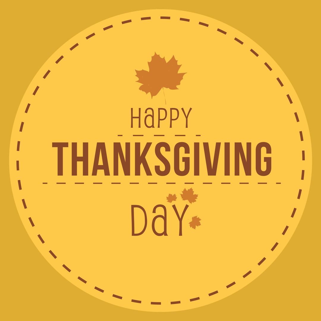 Happy Thanksgiving Day Greeting Card on Yellow Background