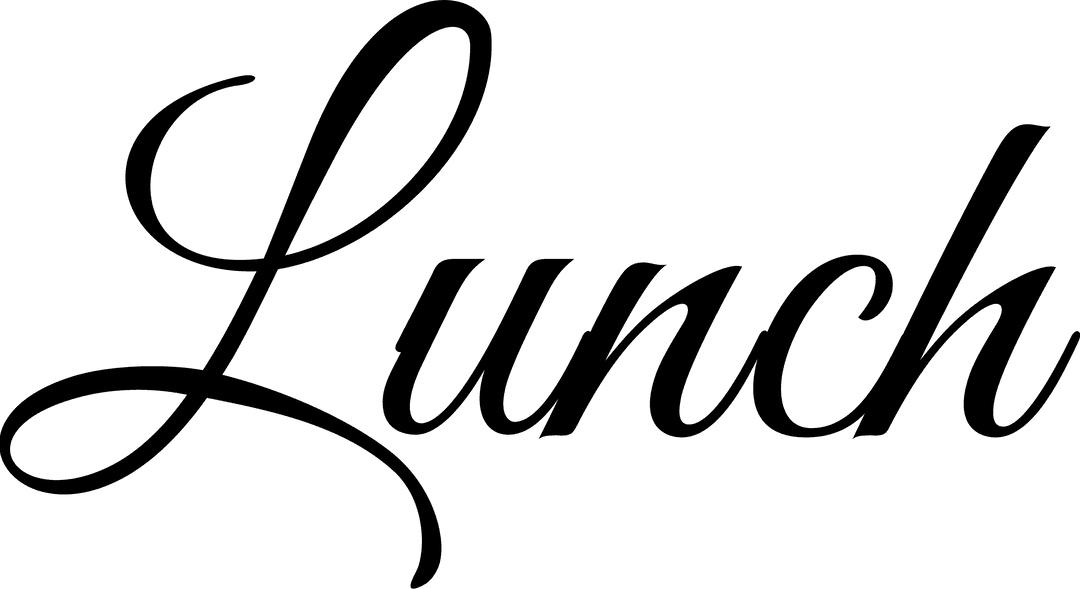 Stylish Black Text 'Lunch' on Transparent Background