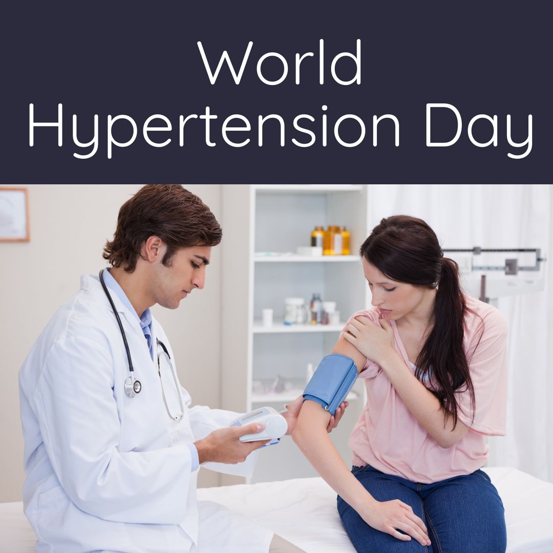 Doctor Measuring Blood Pressure for World Hypertension Day Awareness - Download Free Stock Templates Pikwizard.com