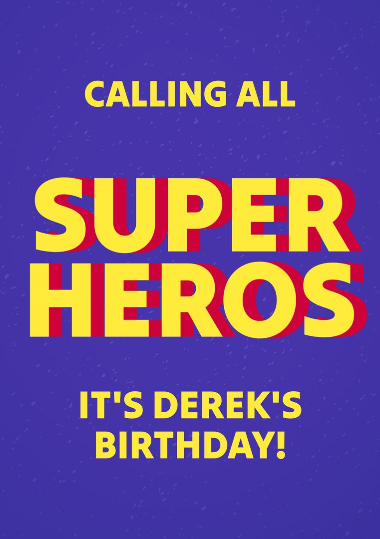 Superhero Themed Birthday Invitation with Bold Typography - Download Free Stock Templates Pikwizard.com