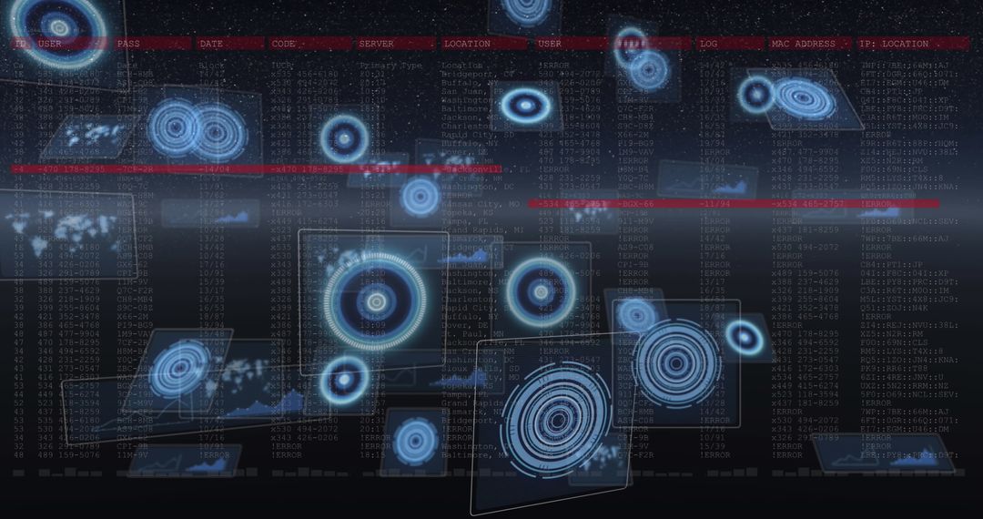 High-Tech Digital Interface with Data and Scanners