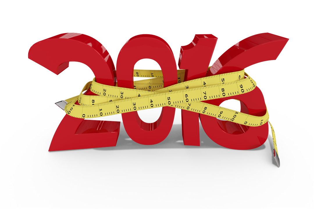 Transparent 2016 with Tape Measure Illustration on Dieting and Healthy Living - Download Free Stock Images Pikwizard.com