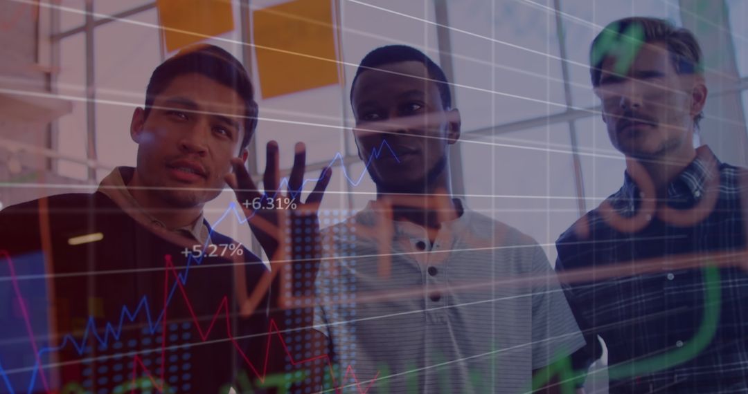 Diverse Team Analyzing Digital Financial Data Projections