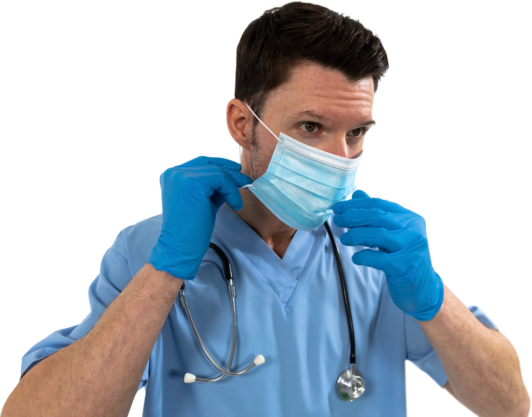 Health Worker Wearing Mask and Gloves in Transparent Background - Download Free Stock Images Pikwizard.com