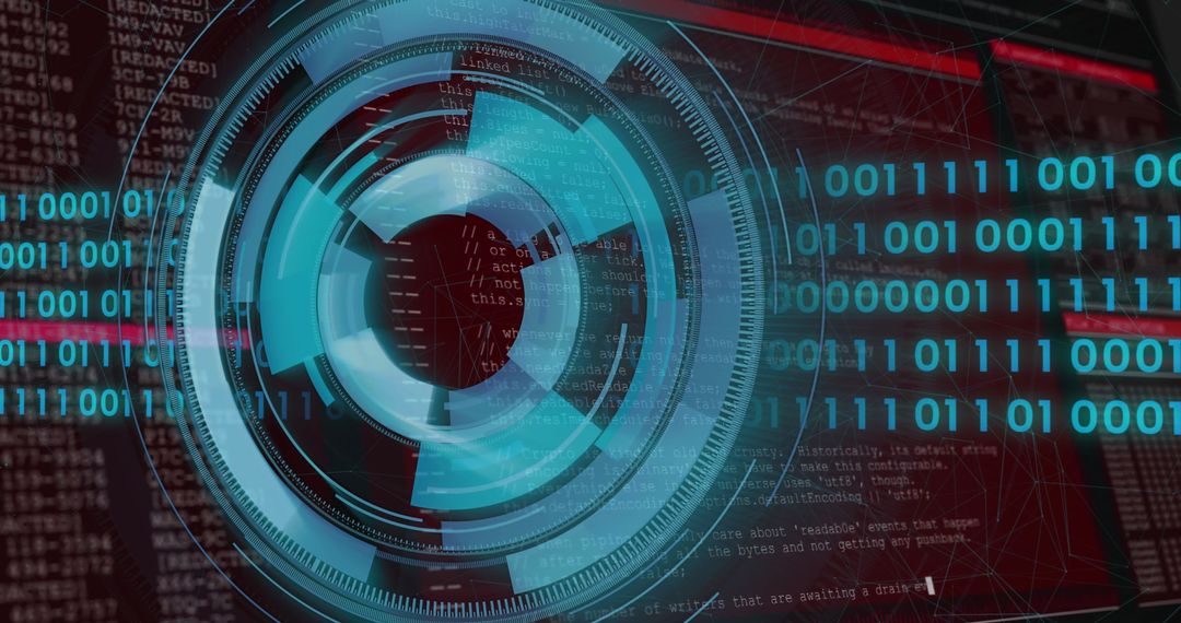 Futuristic Digital Interface with Holographic Data Overlay