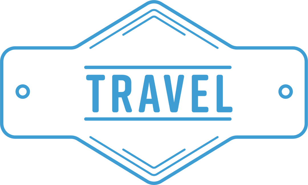 Transparent Vector Travel Label in Blue