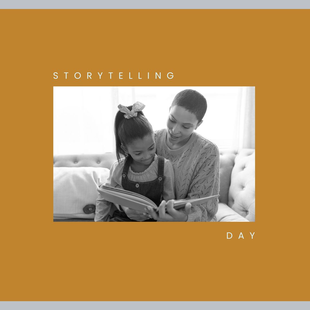 Mother and Daughter Celebrating World Storytelling Day with Book