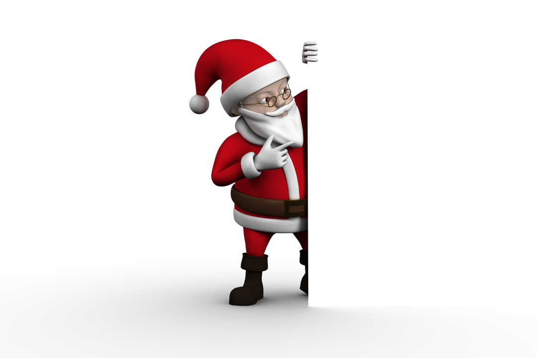 Transparent Background Cute Cartoon Santa Claus Giving a Friendly Wave - Download Free Stock Images Pikwizard.com