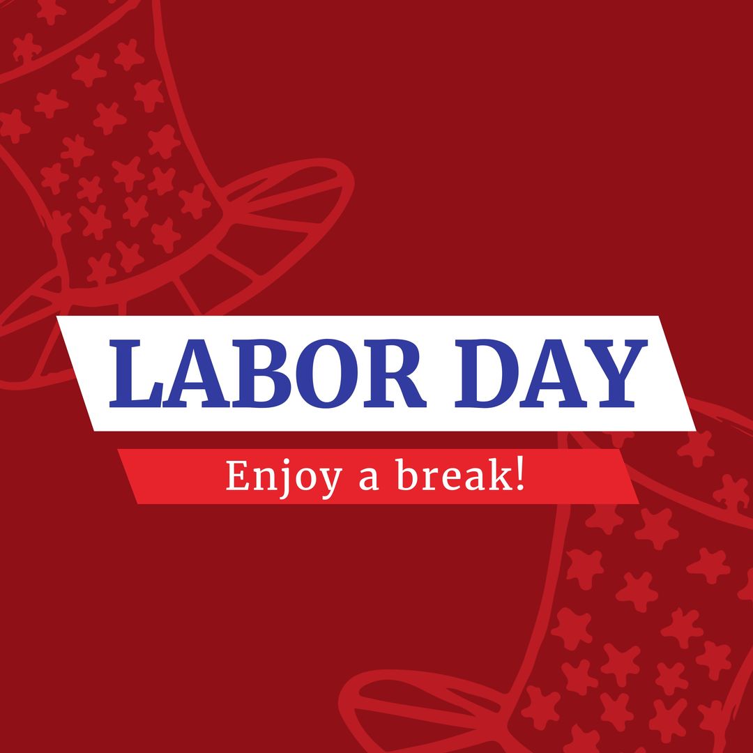 Labor Day Celebration Banner Red Background - Download Free Stock Templates Pikwizard.com