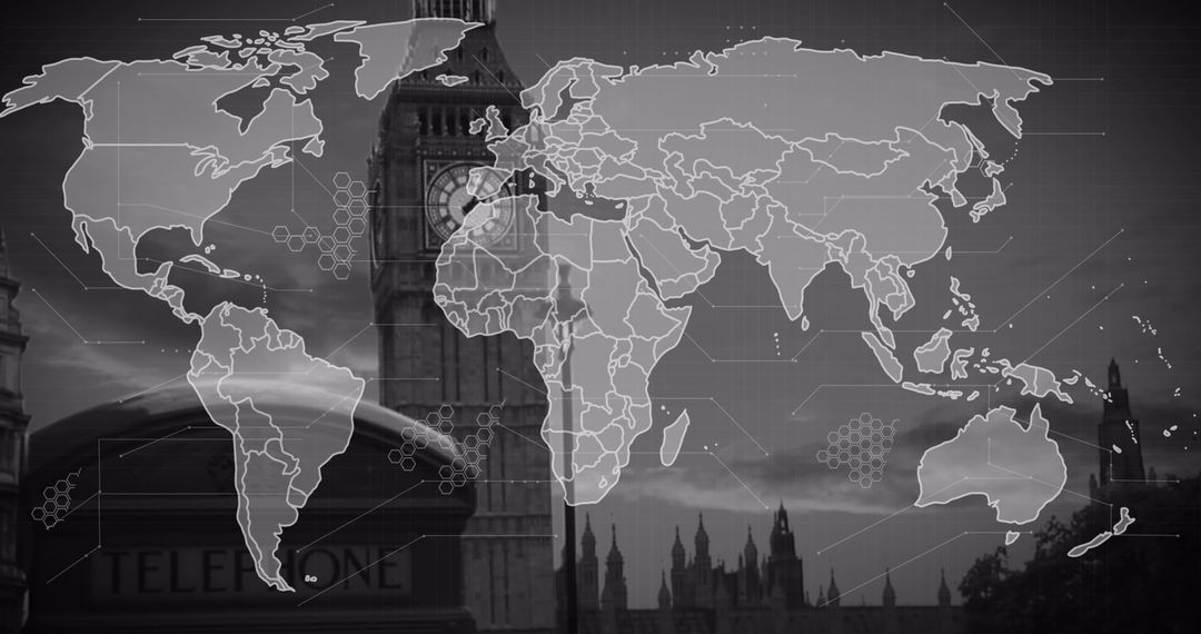 Global Connection Overlay with London Landmarks