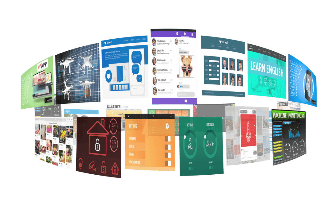 Modern Digital Interfaces Transparent Background Creative Illustration