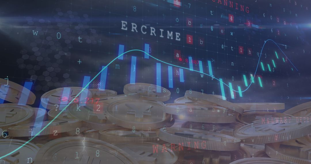 Cyber Crime Threat Concept with Accounting Data Analysis Overlay
