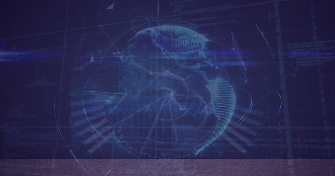 Digital Globe with Network Data Abstract