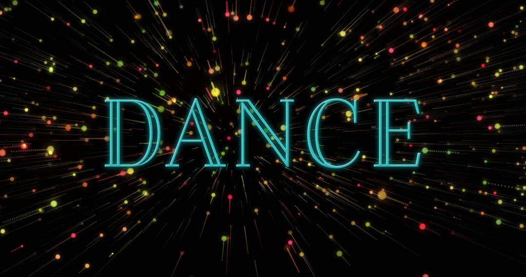 Vibrant Digital Dance Text with Neon Effect