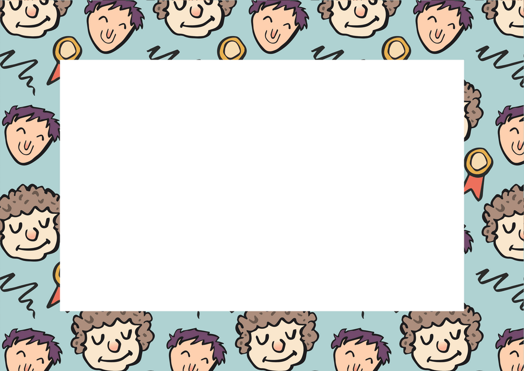 Transparent Colored Frame with Doodle Faces and Copy Space - Download Free Stock Images Pikwizard.com