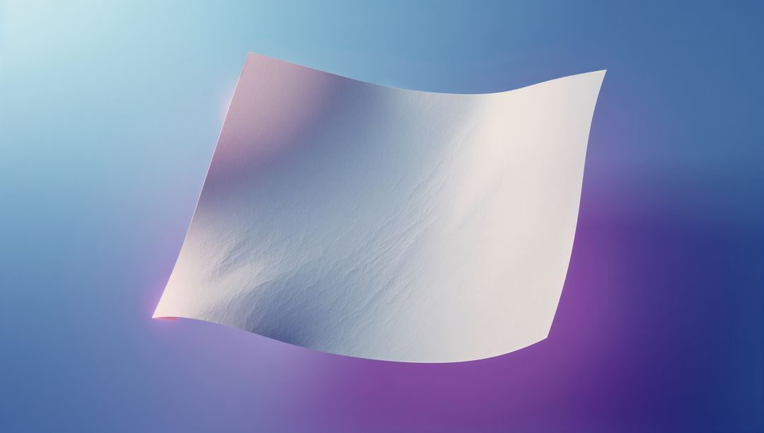 Floating White Paper in Colorful Abstract Sky