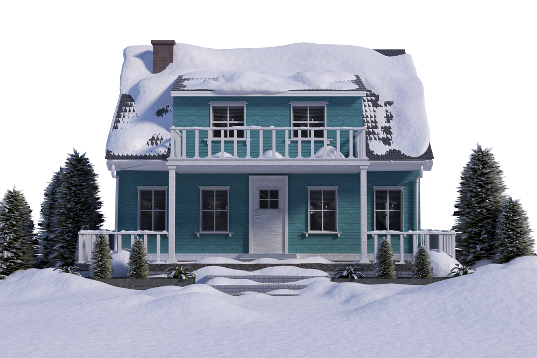 Snow-Covered Winter House Illustration on Transparent Background - Download Free Stock Images Pikwizard.com