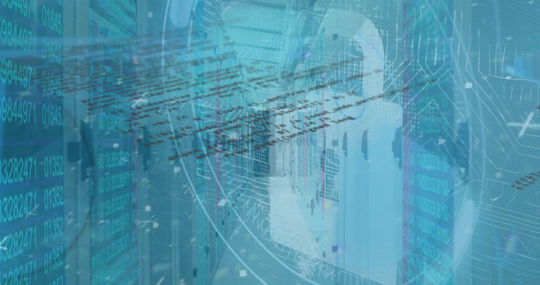 Translucent Padlock with Data Code Overlays in Server Environment
