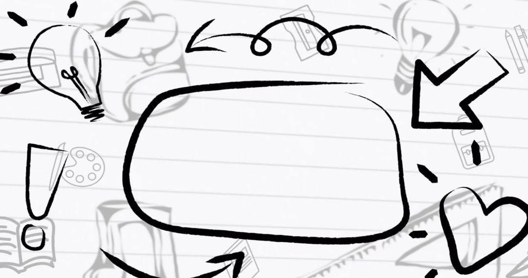 Speech Bubble with School Icons and Copy Space for Creative Concepts