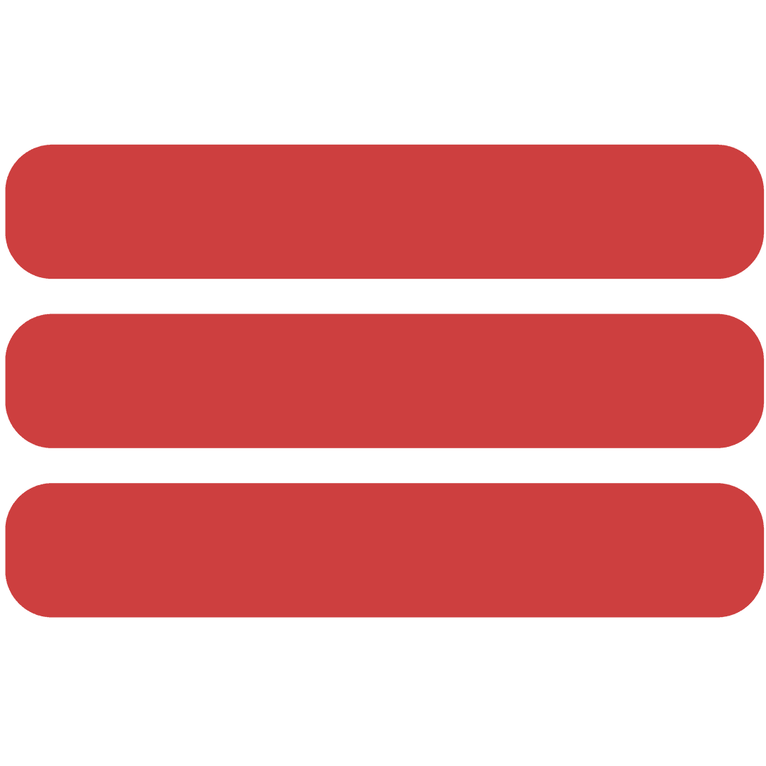 Three Red Horizontal Stripes on Transparent Background for Designs