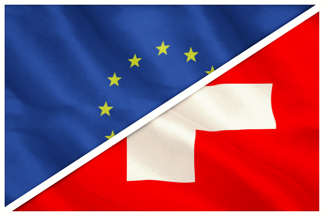 Close-up of European and Swiss Flags Displayed Together - Download Free Stock Images Pikwizard.com