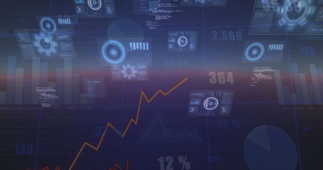 Digital Financial Data Analytical Dashboard Display